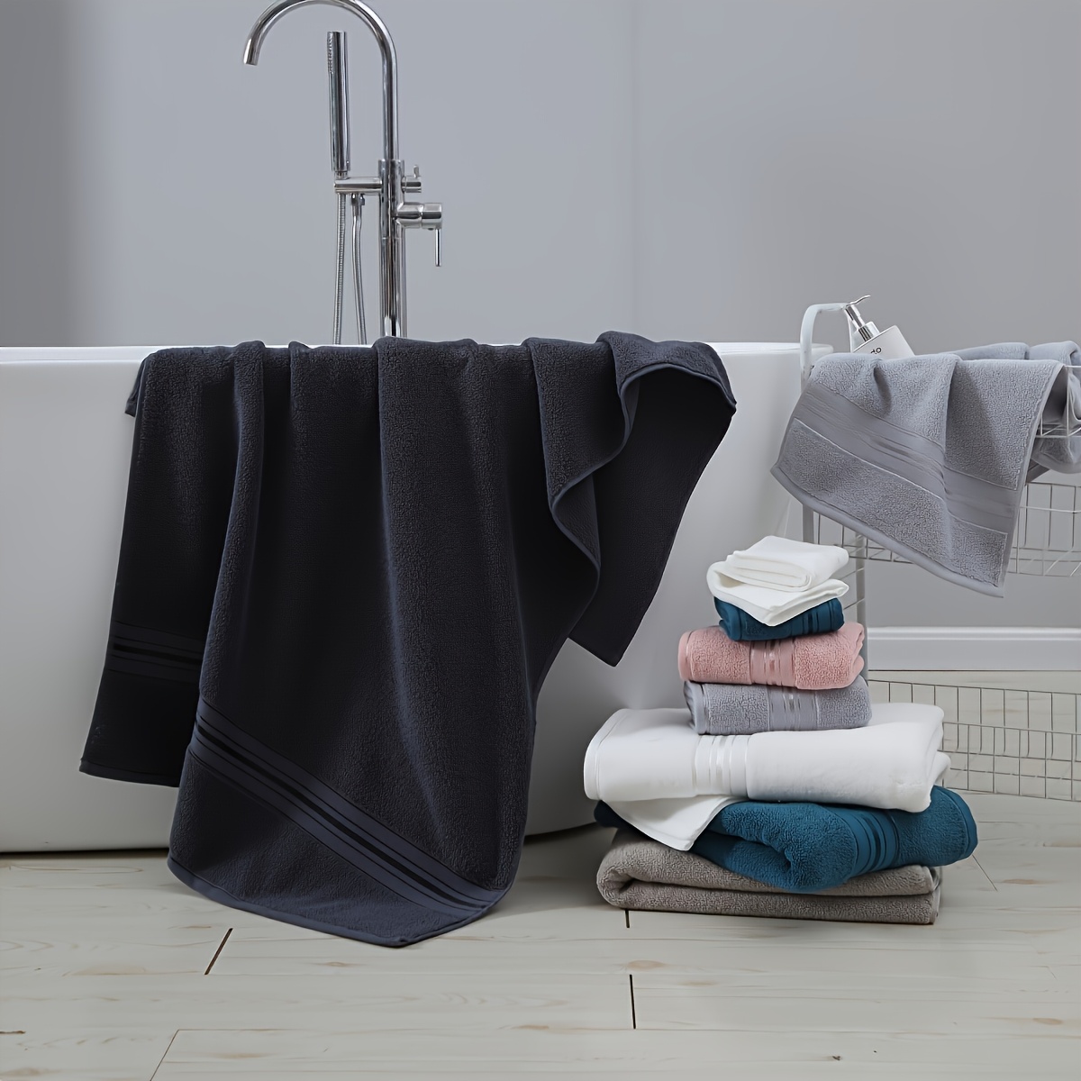 Premium 8-Piece Cotton Bath To - Spa Wellness Design บทวิจารณ์และราคา