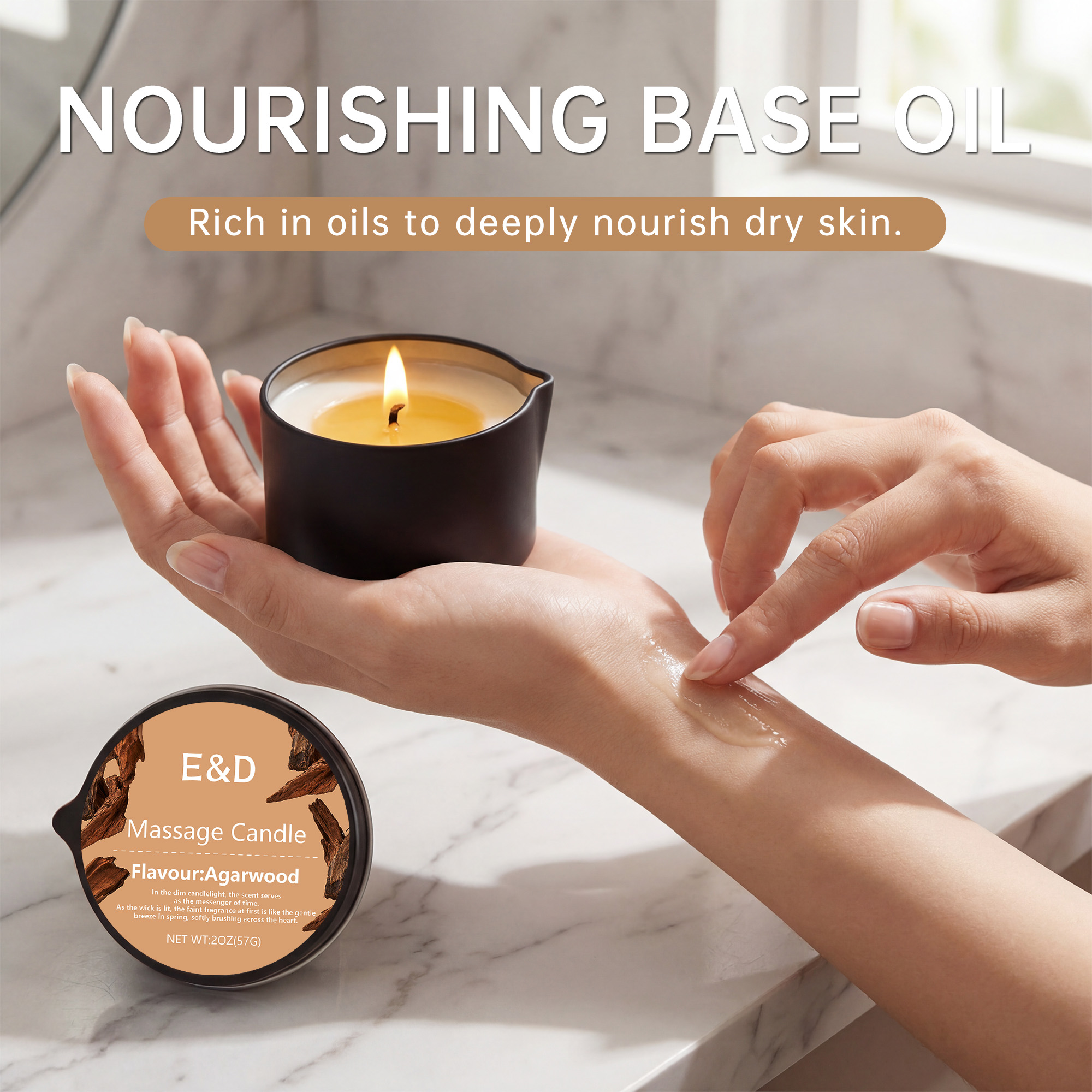 Agarwood Massage Oil Candle 2o - Massage Candle Melting บทวิจารณ์และราคา