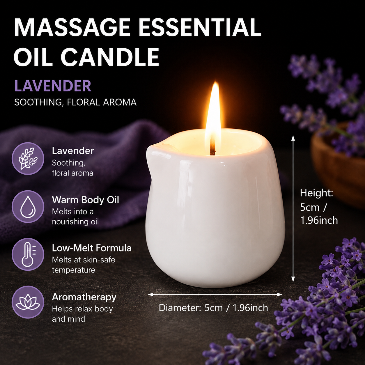 Ceramic Massage Oil Candle Lav - Massage Candle Melting บทวิจารณ์และราคา