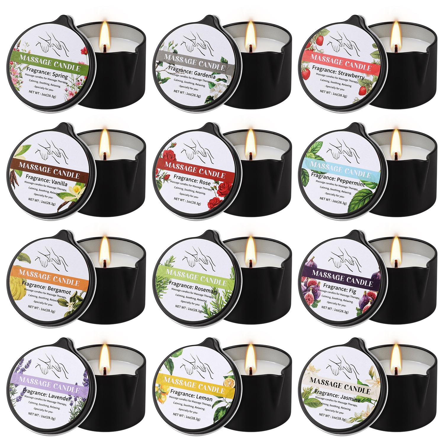 12 pieces of natural-scented o - Massage Candle Melting บทวิจารณ์และราคา