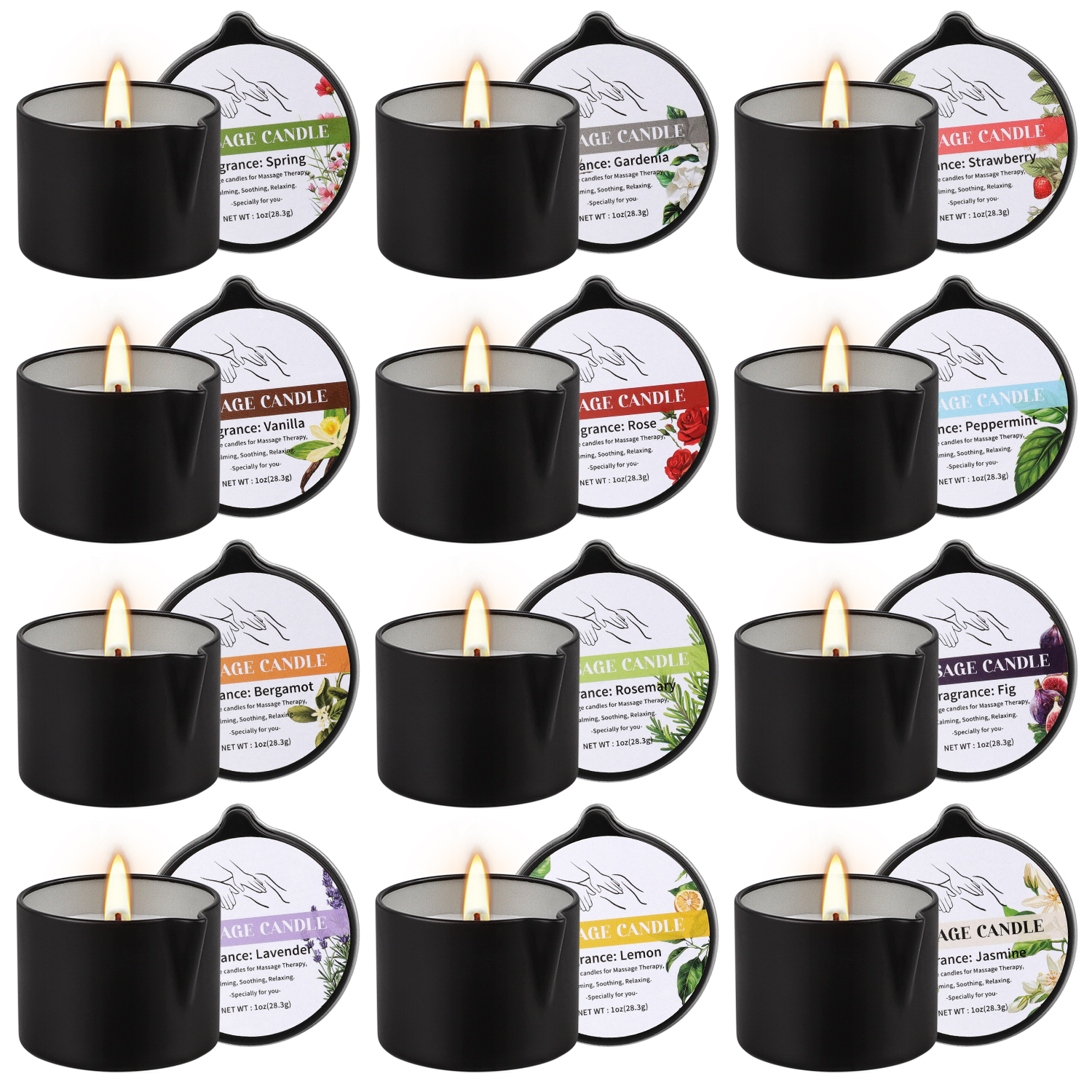 12 pieces of natural-scented o - Massage Candle Melting บทวิจารณ์และราคา