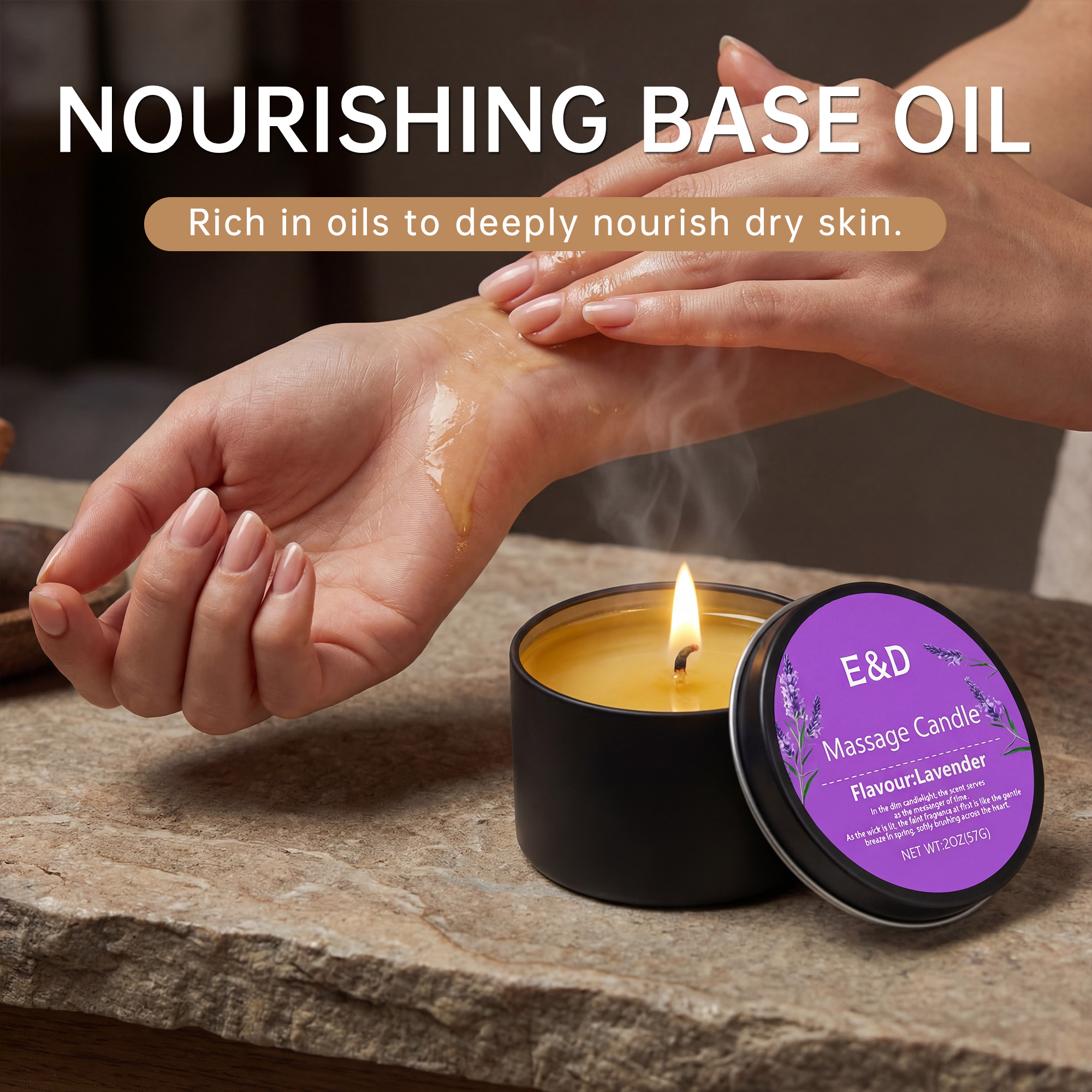 Lavender Massage Oil Candle 2o - Massage Candle Melting บทวิจารณ์และราคา