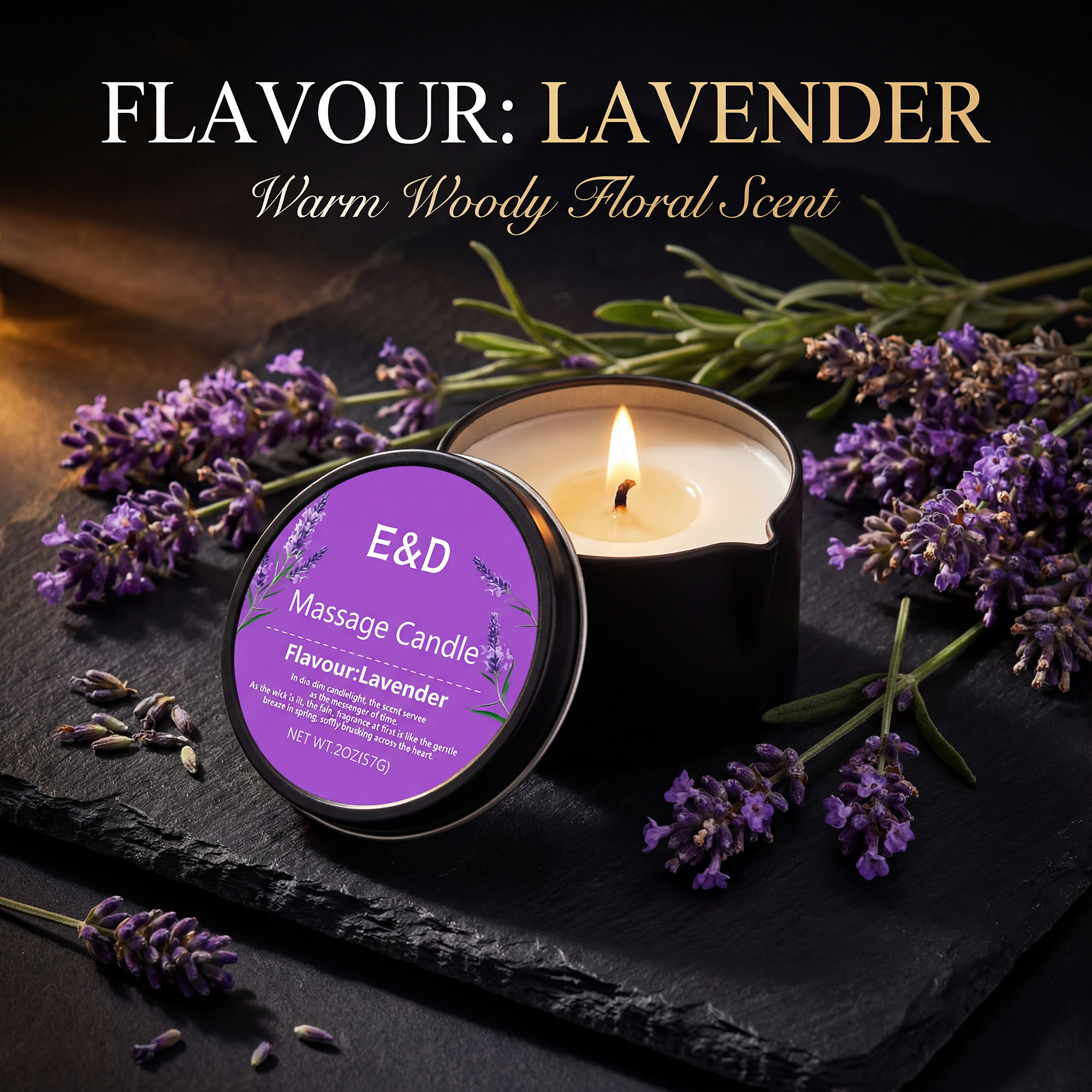 Lavender Massage Oil Candle 2o - Massage Candle Melting บทวิจารณ์และราคา
